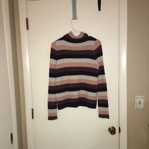 Madewell Evercrest Striped Mockneck Sweater Small